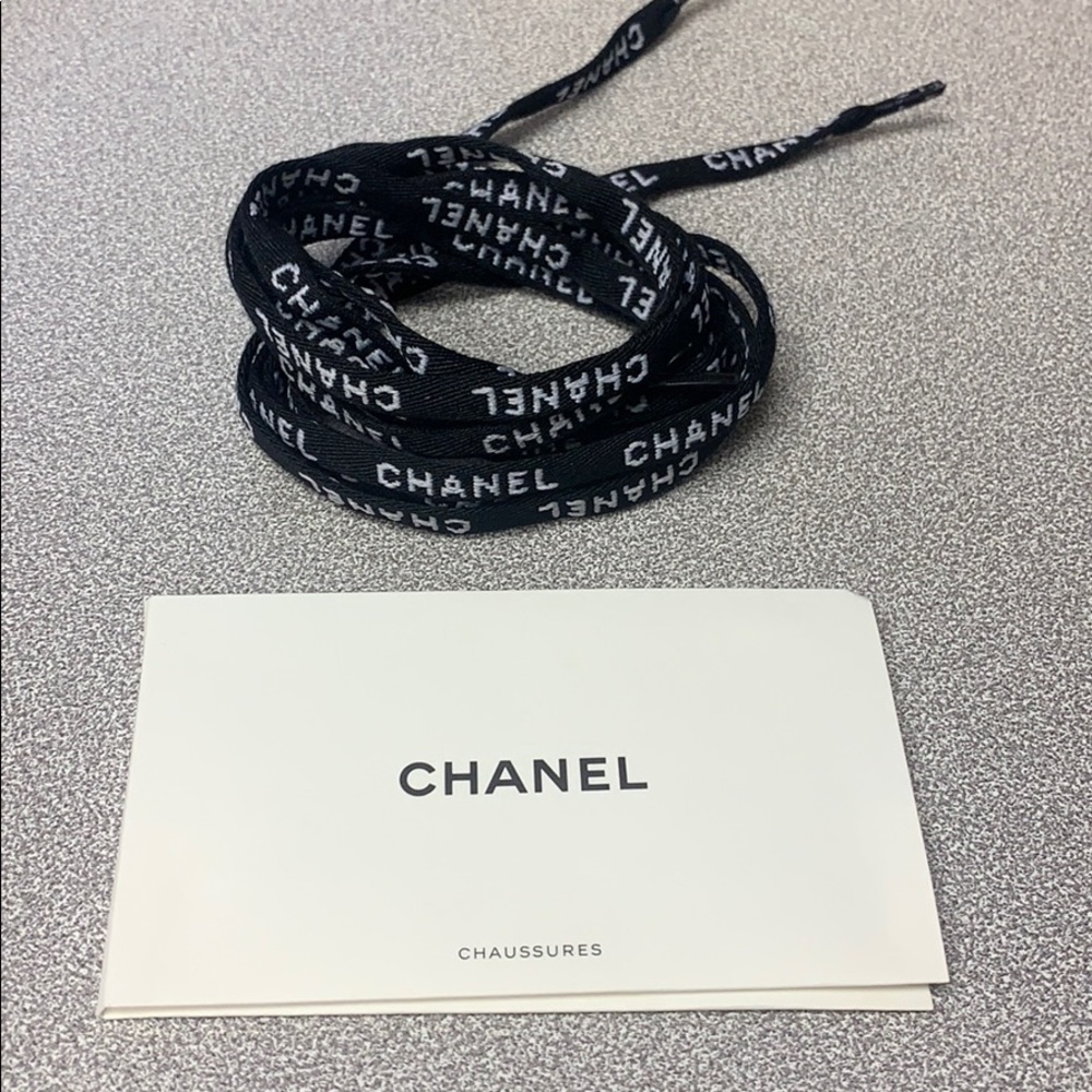Authentic Black Chanel Cotton Shoelaces